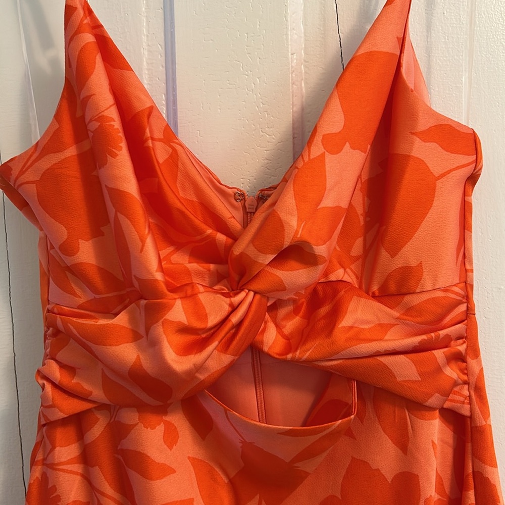 Nine West Tangerine Floral Midi dress, Medium NWT - Picture 5 of 8